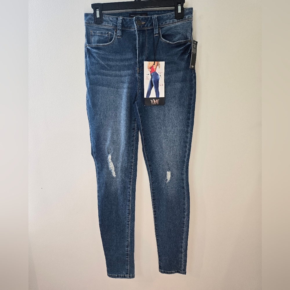 YMI Women's Distressed Denim Skinny Jeans Size 7 / 28